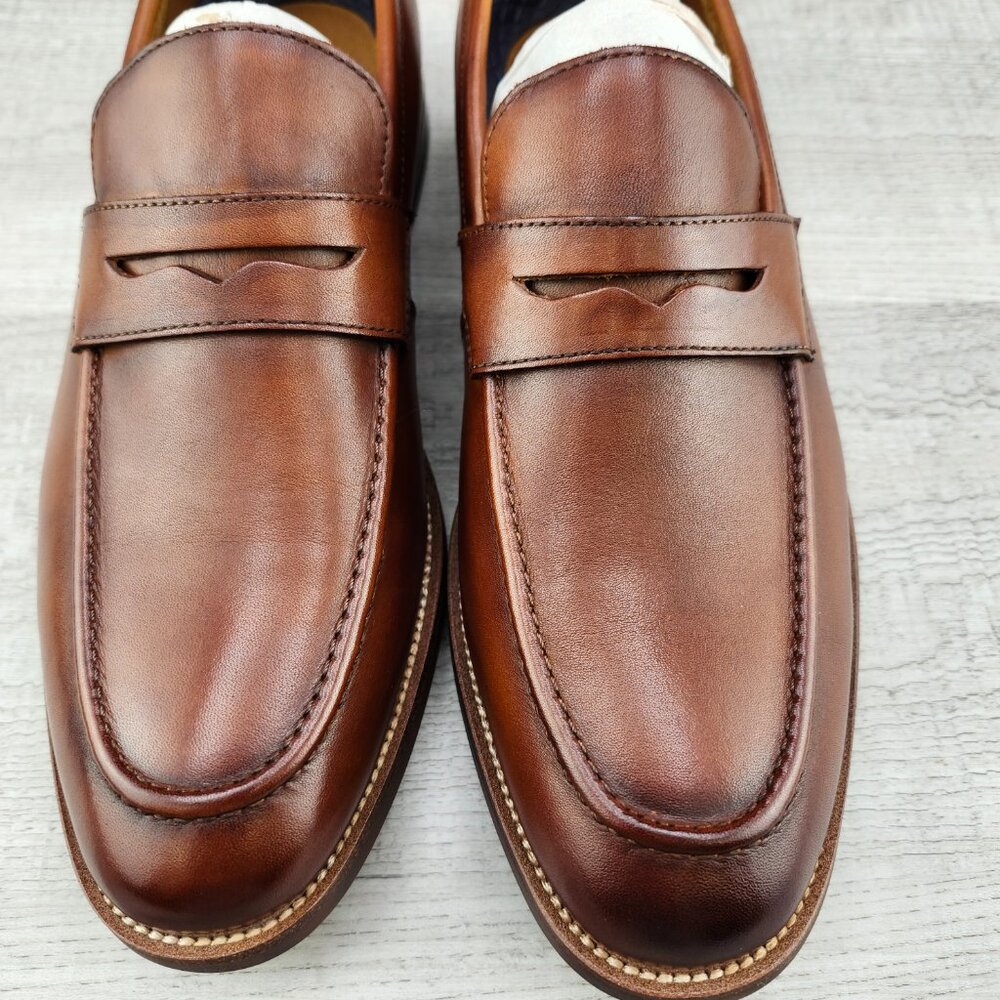 Florsheim Rucci Moc Toe Penny Loafer Men Size 7.5M Cognac - Picture 9 of 16